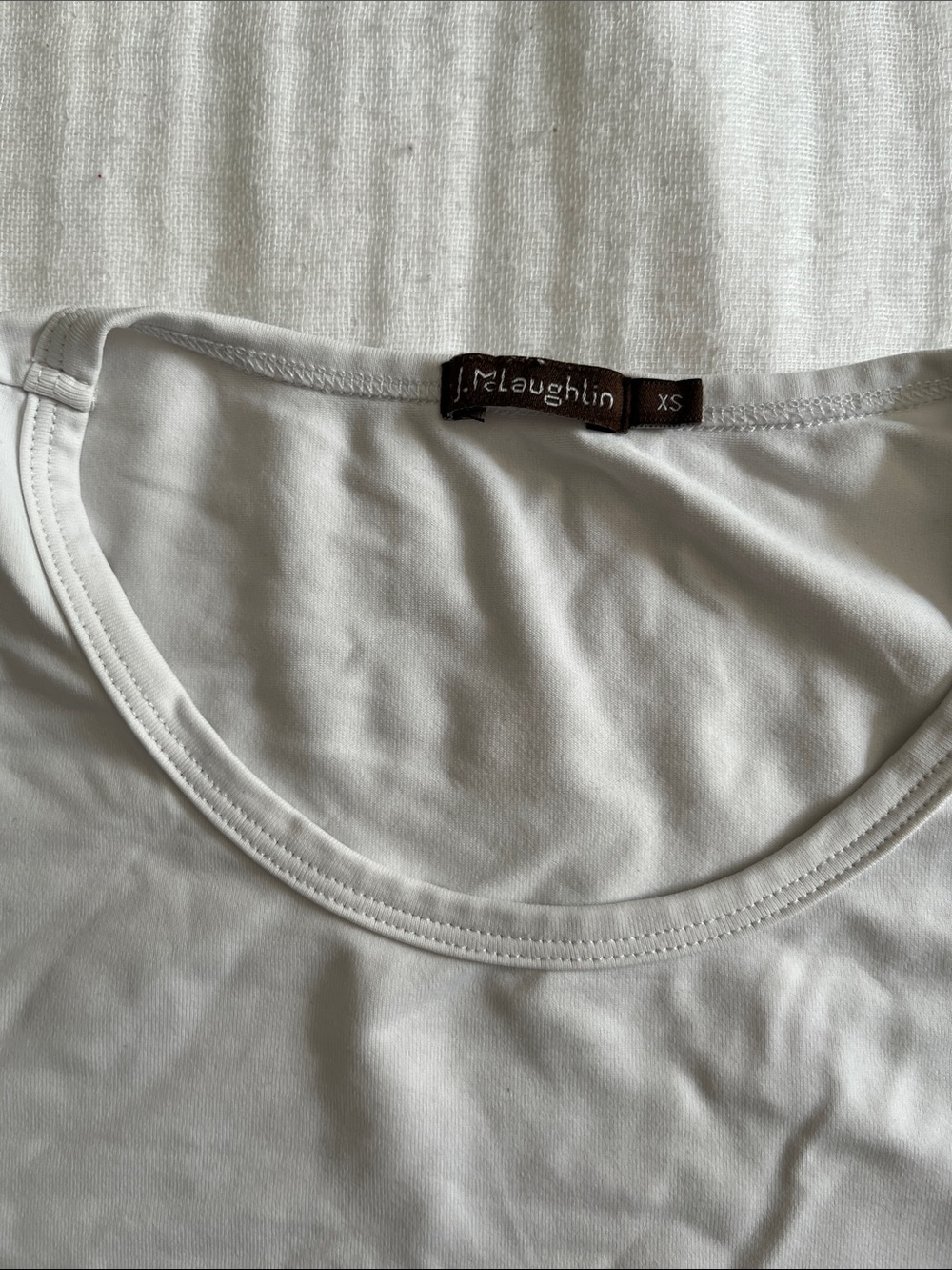 J. McLaughlin White Scoop Neck 3/4 sleeve top